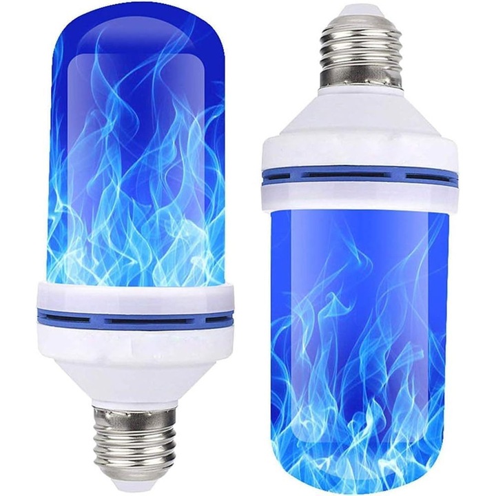Bec LED cu efect de flacara, 2 bucati, negru, E27, eficient energetic