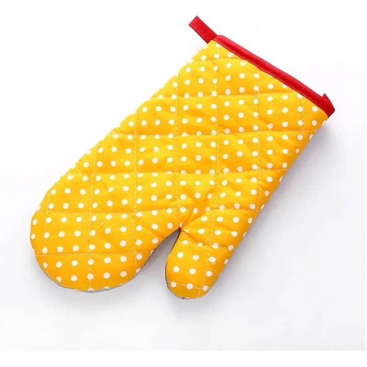 Konyhai kesztyű, 2 darab, aranyos design, hőálló, pamut