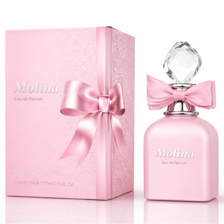 Molina női parfüm, 100 ml, romantikus design, pasztell rózsaszín szín