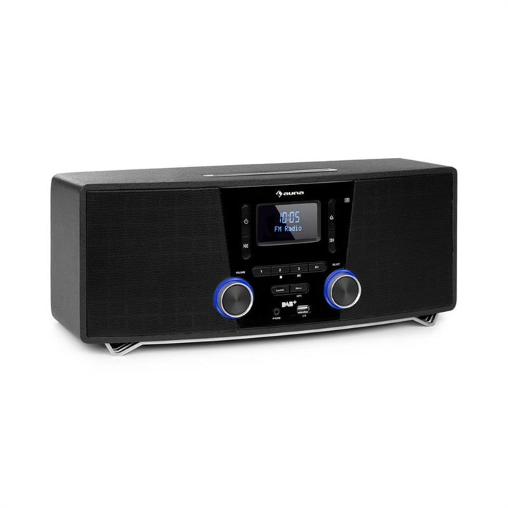 Sistem stereo micro Auna Stockton, DAB +, Bluetooth, max. 20W, negru, 41, 5x17, 5x16cm
