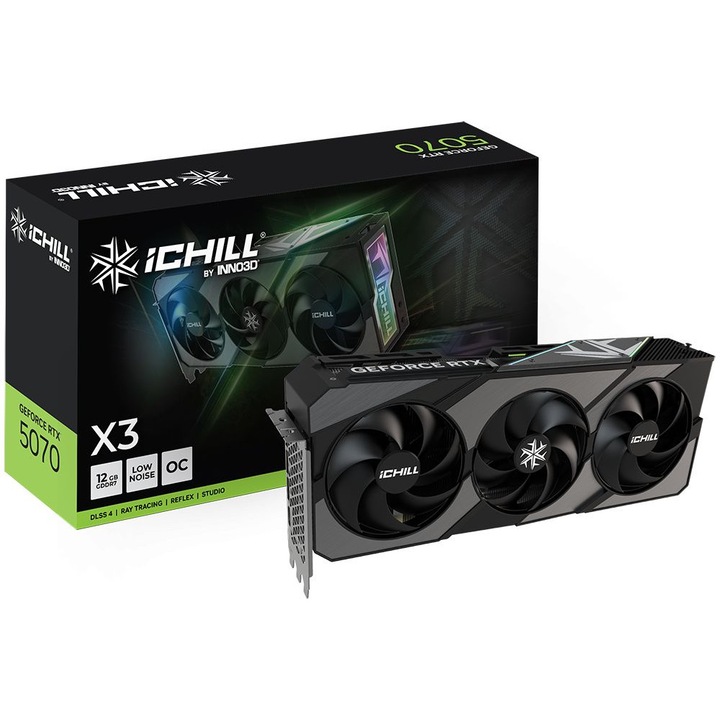 Placa video Inno3D GeForce RTX5070, 12GB, GDDR7, 192bit, 1xHDMI, 3xDisplayPort