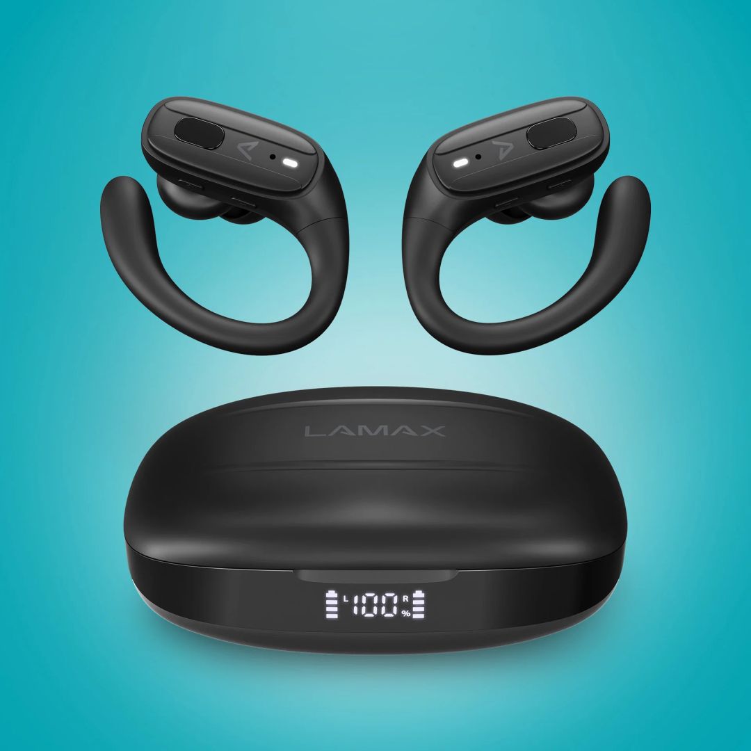 Casti Bluetooth Lamax AirCore1, microfon, negru