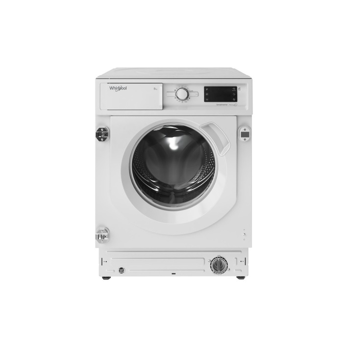Masina de spalat rufe incorporabila Whirlpool BI WMWG 81486E EU, 8 kg, 1400 rpm, Clasa A, Motor Inverter, Display digital, Tehnologia al 6-lea Simt, Alb