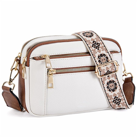 Geantă crossbody din piele naturală, bej