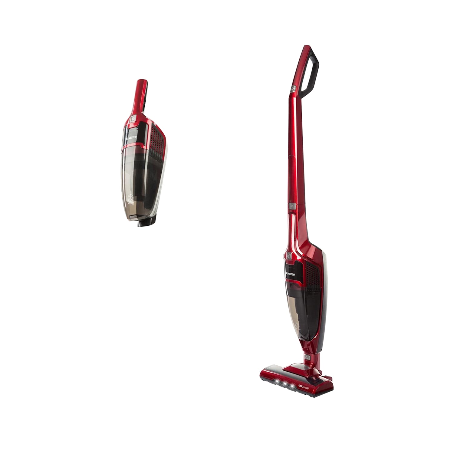 Klarstein, Turbohybrid, Aspirator De Podea Si Aspirator De Mana, Rosu Metalic