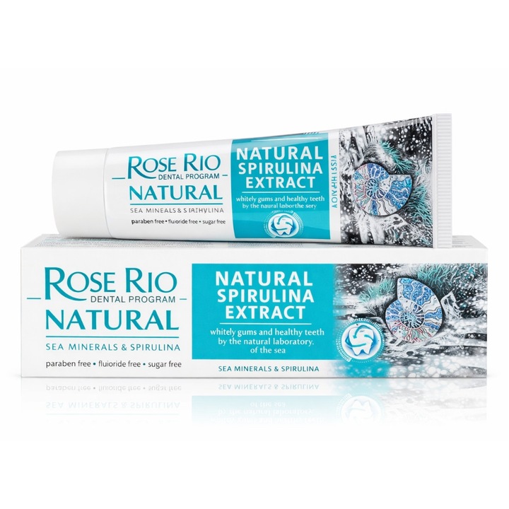 Rose Rio Natural Spirulina fogkrém, 65 ml, fluoridmentes