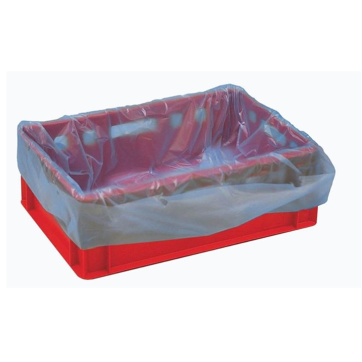 Set 100 Saci alimentari HDPE albastri 700+2x150x700mm