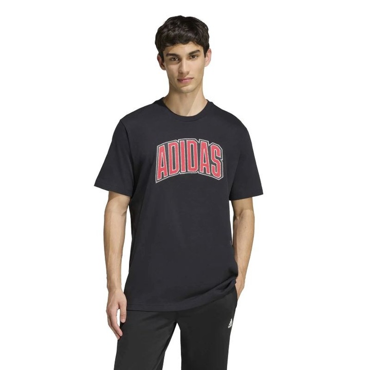 Sportos póló, adidas, stad colleg t, pamut, fekete, XS INTL