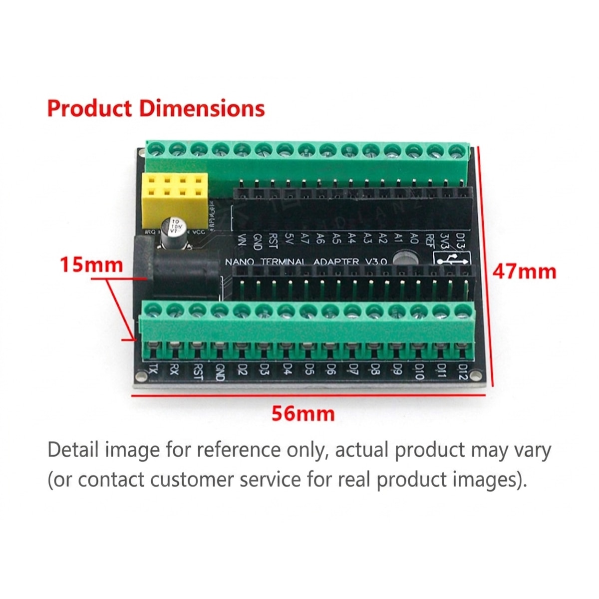 Terminal Adaptor Arduino Adaptor terminal pentru Arduino Nano, placa extensie cu conectori DC si ...