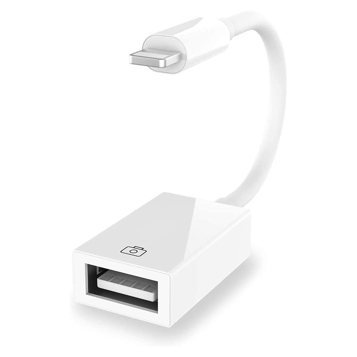 FooFoony Lightning-USB fotó adapter, fehér, fájlátvitelhez, támogatja a fényképezőgépeket és a flash meghajtókat
