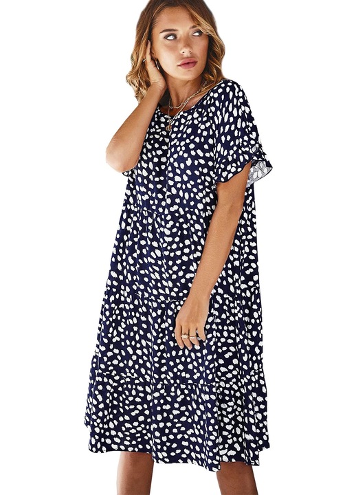Rochie Dama Casual Multicolor, Pliuri, Marime S INTL