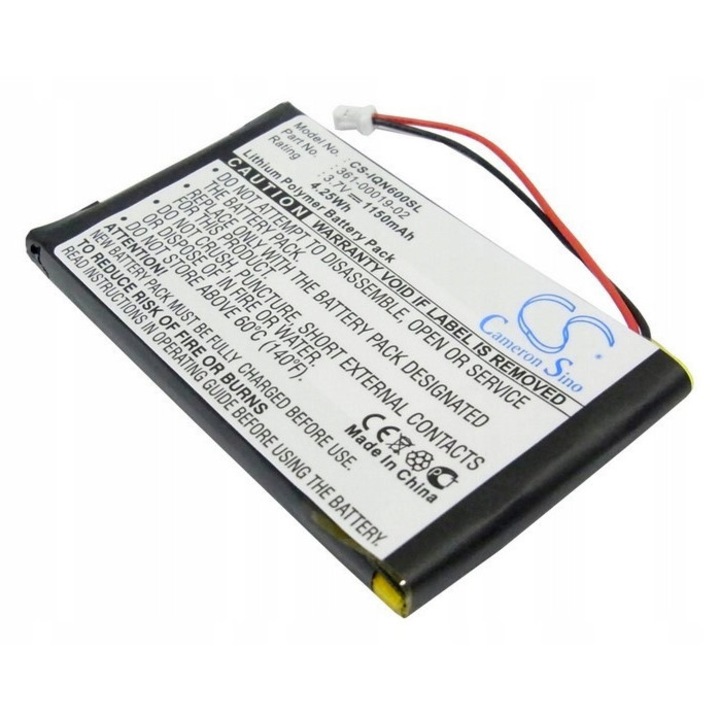 Li-POLY akkumulátor 1150mAh Garmin Nuvi 600/610/650/660/670/680 készülékhez, 32.10x24.52x4.88mm