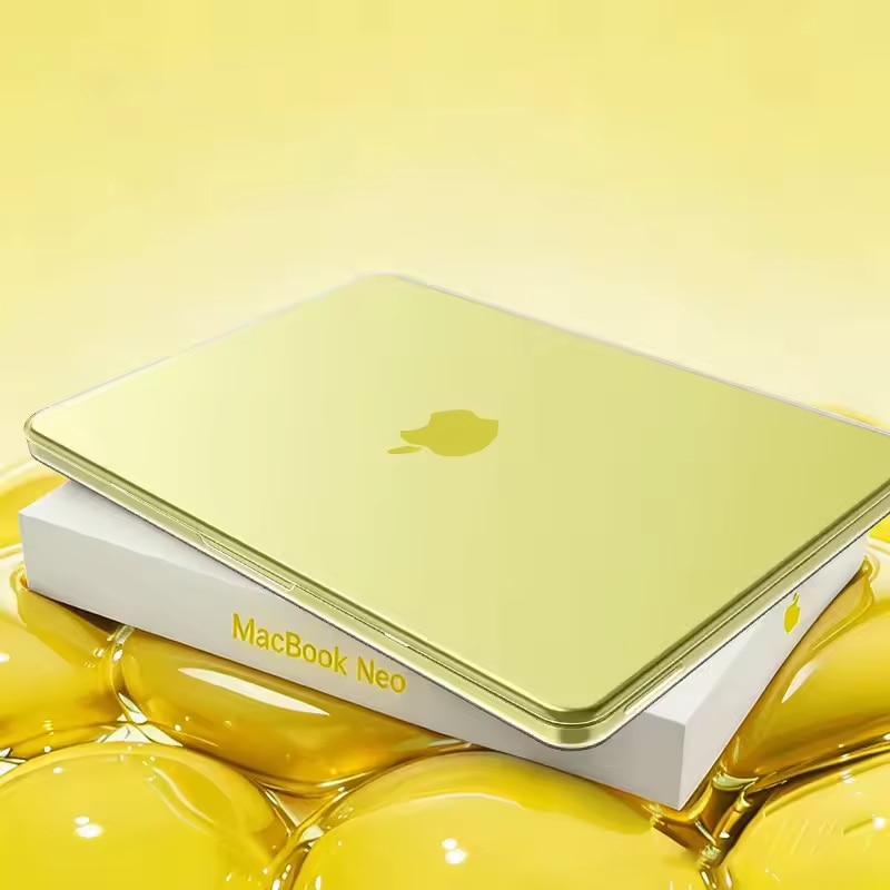 Excitat® husa transparenta rigida pentru MacBook Neo 13 inch A3404, 2026, compatibila A18 Pro, ultra subtire, anti-ingalbenire, protectie 360, decupaje precise, ventilatie inferioara, model crystal