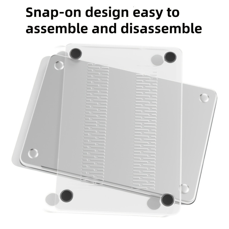 Excitat® husa transparenta rigida pentru MacBook Neo 13 inch A3404, 2026, compatibila A18 Pro, ultra subtire, anti-ingalbenire, protectie 360, decupaje precise, ventilatie inferioara, model crystal