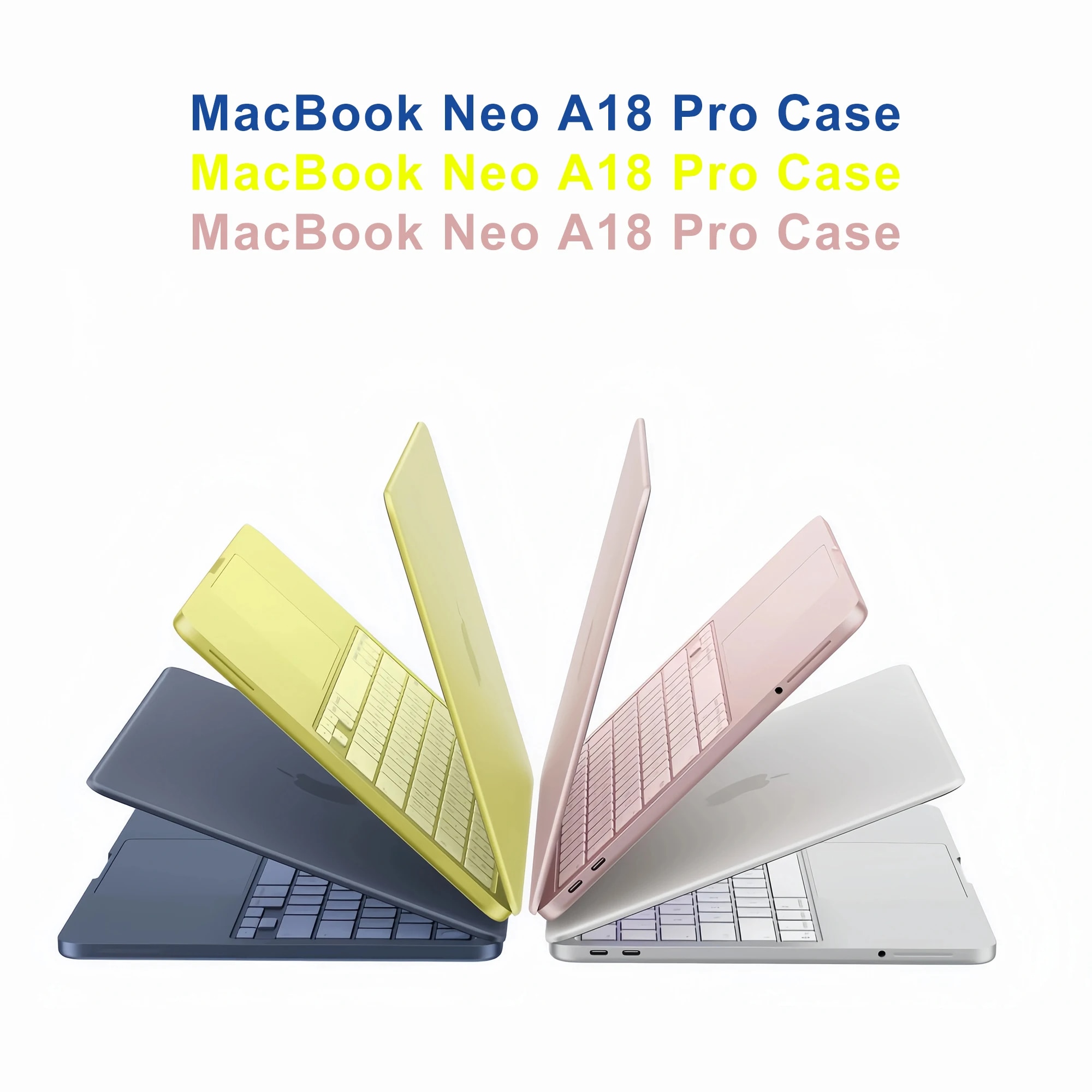 Excitat® husa transparenta rigida pentru MacBook Neo 13 inch A3404, 2026, compatibila A18 Pro, ultra subtire, anti-ingalbenire, protectie 360, decupaje precise, ventilatie inferioara, model crystal