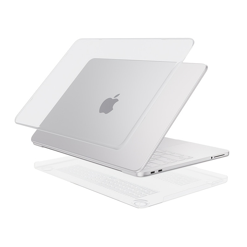 Excitat® husa transparenta rigida pentru MacBook Neo 13 inch A3404, 2026, compatibila A18 Pro, ultra subtire, anti-ingalbenire, protectie 360, decupaje precise, ventilatie inferioara, model crystal