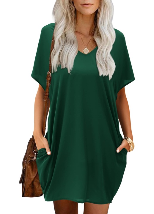 Rochie Beluring cu Buzunare Verde Maslin XXL