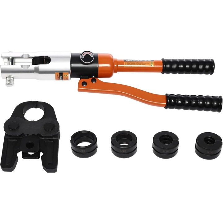 Cleste hidraulic de sertizat, Presa tevi 10 t, Profil U/TH, Bacuri U16 U20 U25 U32, Pentru tevi PEX si PB
