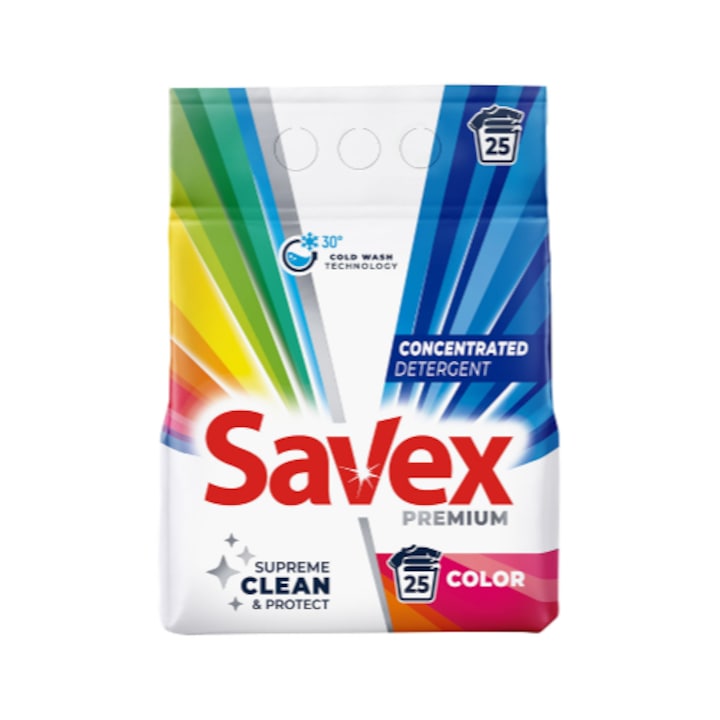 Detergent rufe automat Savex 2in1, 2kg, 25 spalari, colorat