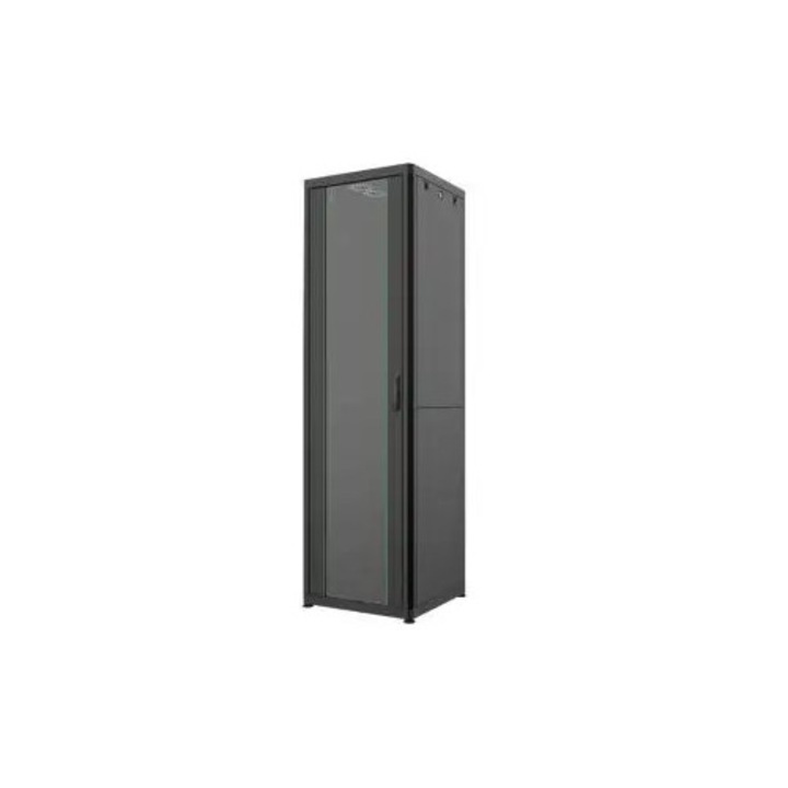 19" 42U 600x2017x600mm fehér rack szekrény, összeszerelve, statikus terhelés 1000kg, alumínium/üveg ajtó, Mirsan MR.HD.GTN42U66.02