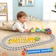 Електрически влакчета за играчки KidProtect® Builders Train, истинска пара, музика и светлини, интерактивни движещи се вагони, магнитни връзки между вагоните, подарък за момичета и момчета на 2 3 4 5 години, многоцветен