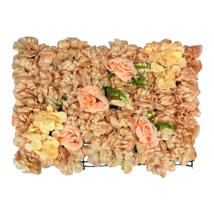Panou decorativ floral, Blush Elegance, 40x60cm, multicolor, cu dalii, hortensii si trandafiri