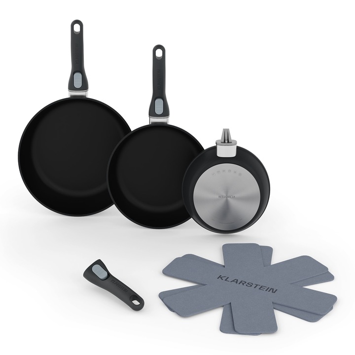 Klarstein, Noto Endurance, Set De Tigai, Aluminiu Forjat, 3 Dimensiuni, 2 Protectii Din Pasla