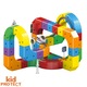 Електрически влакчета KidProtect® Cube Train, Регулируема писта с различни форми, 81 части, Акумулаторна батерия, USB зареждане, Подарък за момичета и момчета на 3 4 5 6 7 години, Многоцветен
