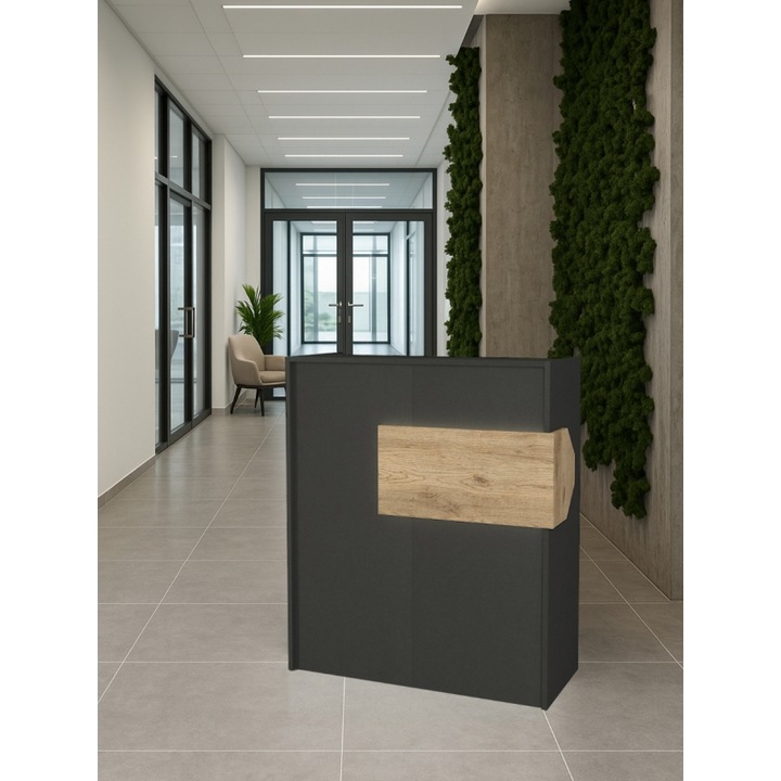 Рецепция, Aloha LED Front Desk, Сиво-бежов, 2 колета
