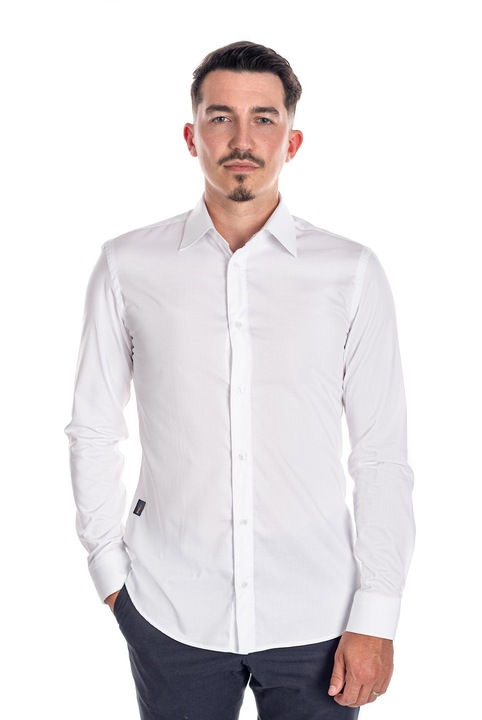 Camasa barbati casual, Ursachi, alb, bumbac, marime 43 EU
