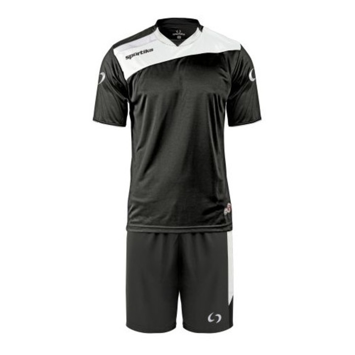 Echipament fotbal Sportika Amsterdam, negru, maneca scurta, marime XS, 150x160cm