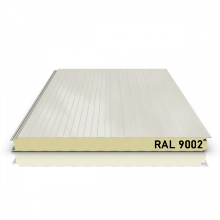 Panou sandwich de perete MoftX, PUR, RAL 9002, set 2 panouri 6x1m, grosime 30mm
