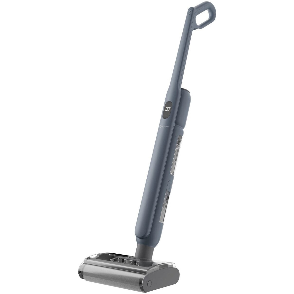 Aspirator vertical cu spalare Electrolux Seria 500 WET EW51U1DB, functie autocuratare, pana la 55 min autonomie, baza pentru incarcare, auto-curatare si depozitare, doar 68 dBA, albastru denim