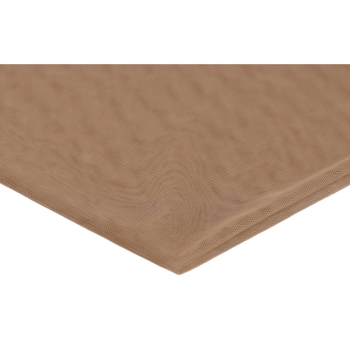 Tesatura Tulle.Maleabil pe o singura fata Caffe Latte, 100% Poliester, 50cm x 150cm