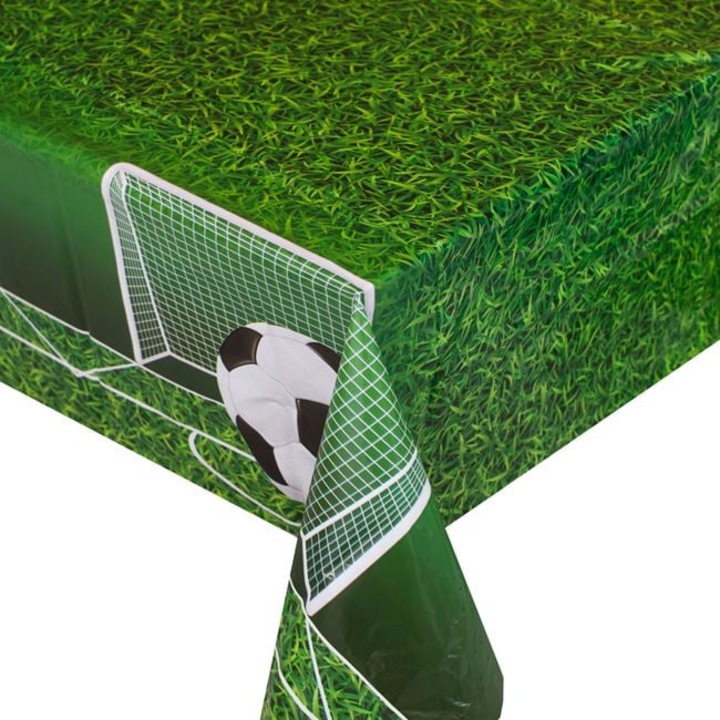 Fata de masa petrecere model fotbal verde 180x120cm