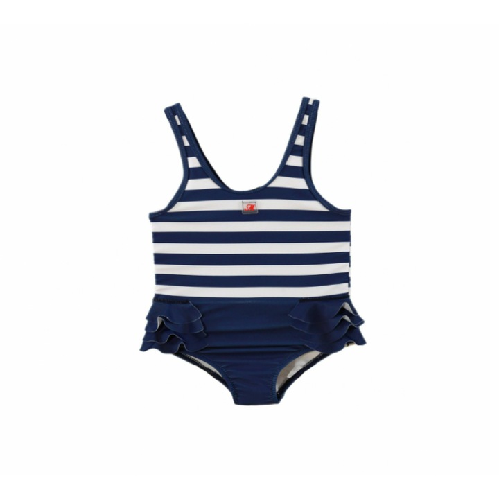 Costum de baie cu logo Miranda Alb cu albastru fete 3-4 ani - Miranda