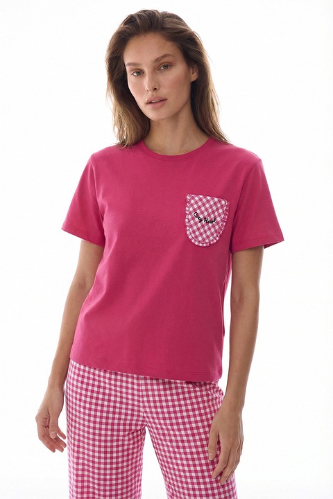 Penti, Pijama regular-fit din bumbac, Roz aprins/Roz pastel