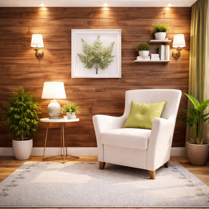 Tapet 3d Vivendo Scanduri Relief Autoadeziv Maro 70x77cm Lemn Spuma Interior Living Dormitor