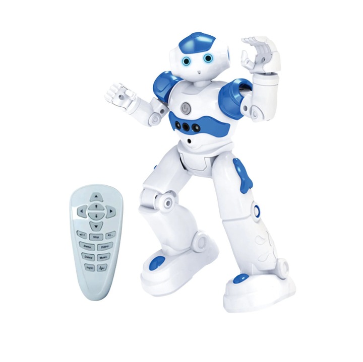Játékrobot gesztusérzékelővel, programozható, táncoló és éneklő, kék, 26x8x16cm, komplett szett, ATT
