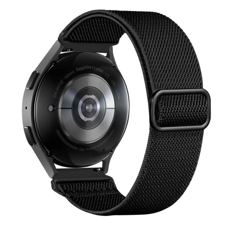 Curea Ceas Smart 22mm din din Nylon elastic, Negru