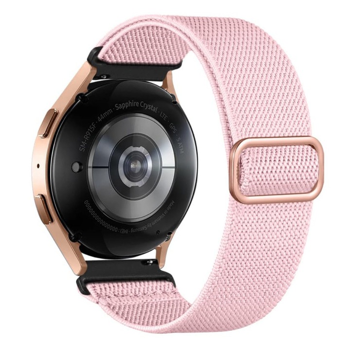 Curea Ceas Smart 22mm din din Nylon elastic, Roz