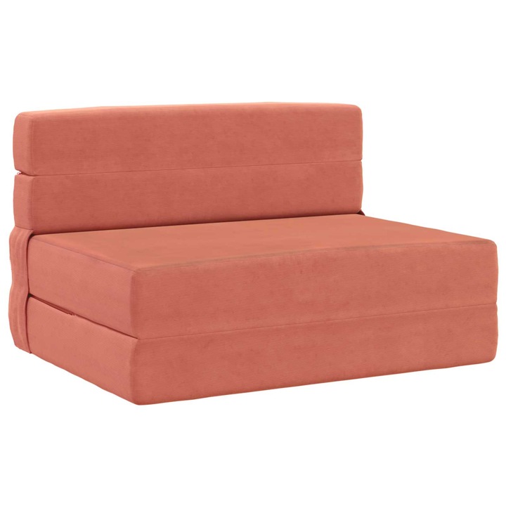 Canapea Pat Pliabila vidaXL, Rosu portocalie 70 x 72 x 60 cm Tesatura