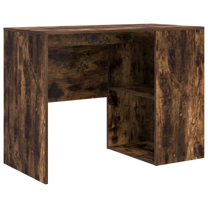 vidaXL Asztal polcokkal Füstölt tölgy 102 x 50 x 75 cm Faanyag 869542