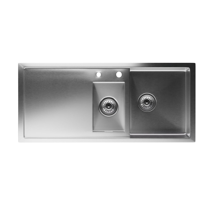 Klarstein, Chiuveta De Bucatarie Titansteel Cu Scurgere, 100 X 45 Cm, Otel Inoxidabil, Rezistent La Zgarieturi, Rezistent La Caldura