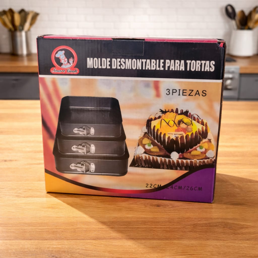 Set 3 tavi patrate detasabile 22/24/26 cm pentru tort si prajituri ...