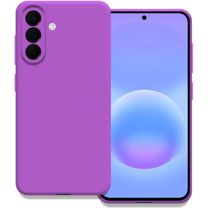 Husa pentru Samsung Galaxy A57 5G, Color Shield, Interior de catifea, Suprafata aderenta, Protectie antisoc, Margini ridicate, Regular Fit, Silicon, Mov intens