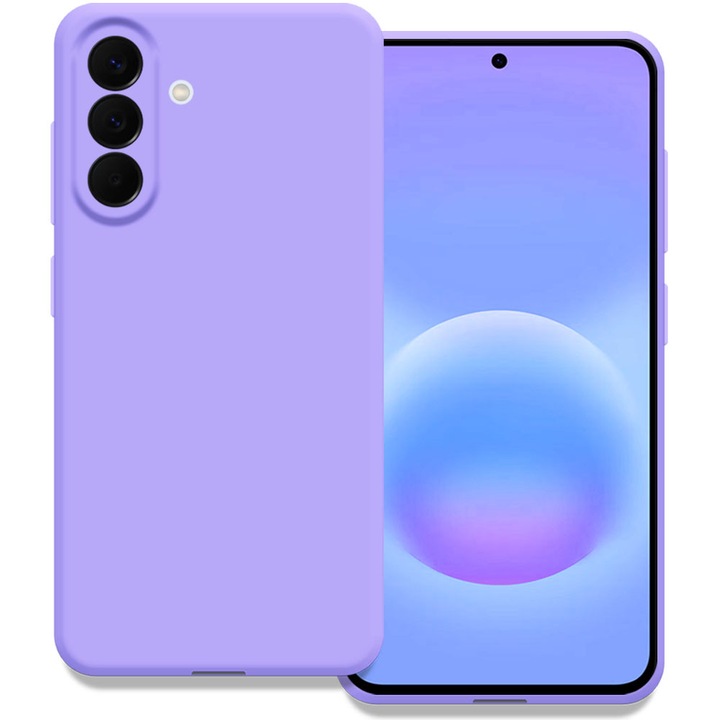 Husa pentru Samsung Galaxy A57 5G, Color Shield, Interior de catifea, Suprafata aderenta, Protectie antisoc, Margini ridicate, Regular Fit, Silicon, Lavanda
