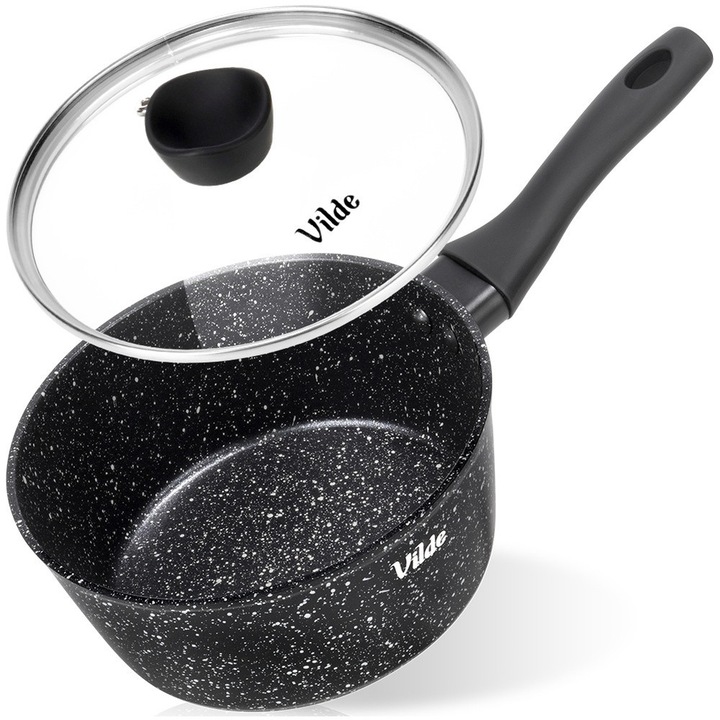 Artemis lábas 16 cm, 1,1L, fekete, üvegfedővel