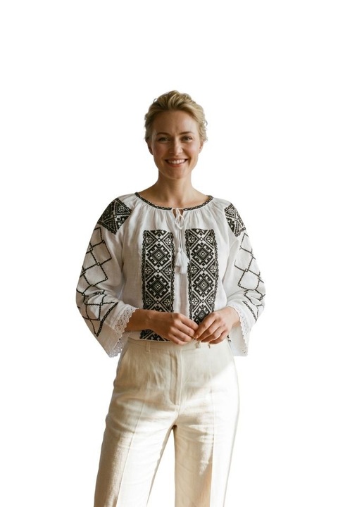 Bluza dama M26 alb/negru mat, marimea XL