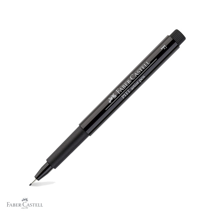 Marker Faber-Castell Pitt Artist Pen, varf fin 0.5 mm, cerneala neagra rezistenta la apa, pentru schite si desen artistic